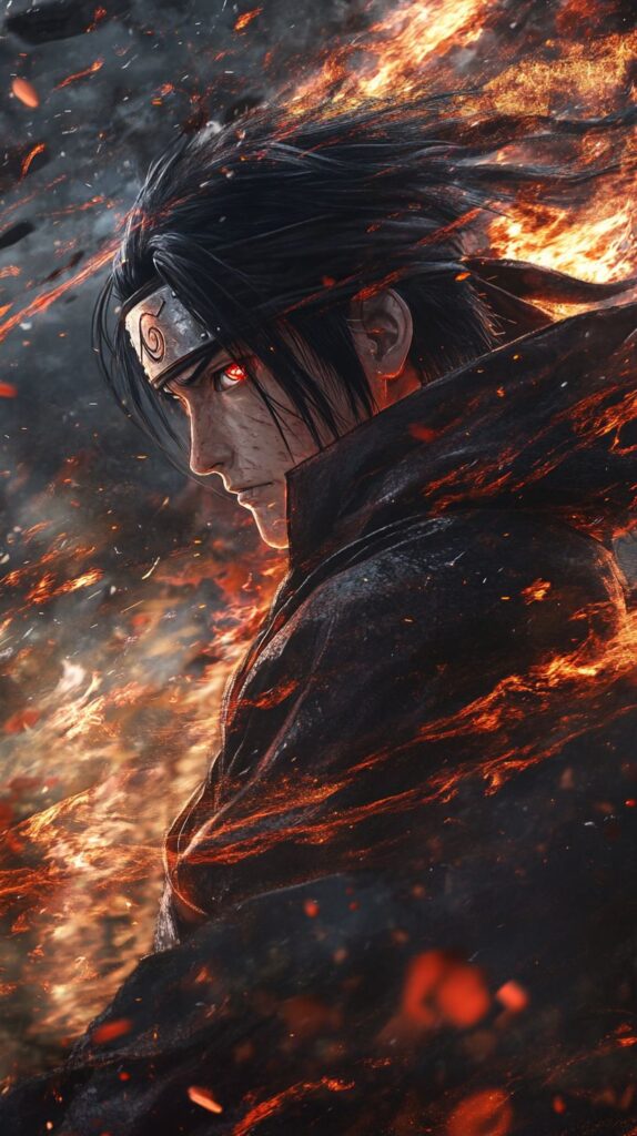 Itachi using Amaterasu flames