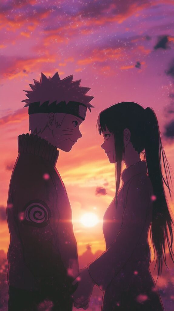 Naruto and Hinata at sunset