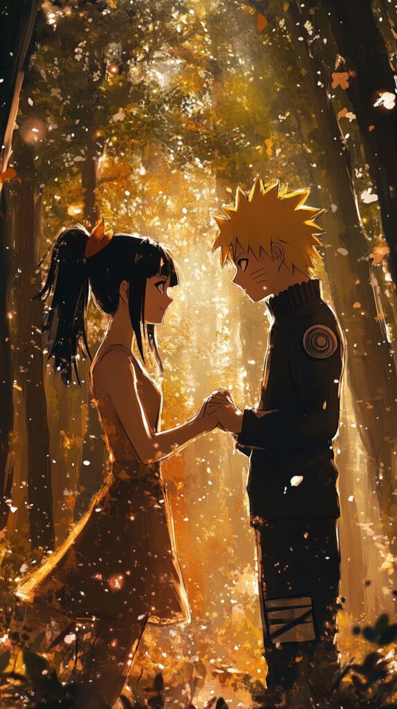 Naruto and Hinata in woods