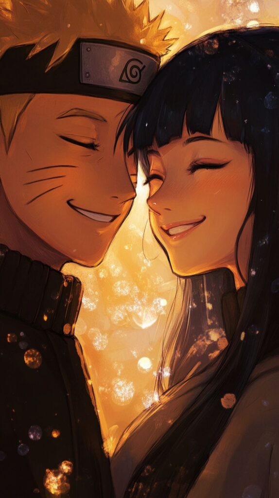 Naruto and Hinata smiling