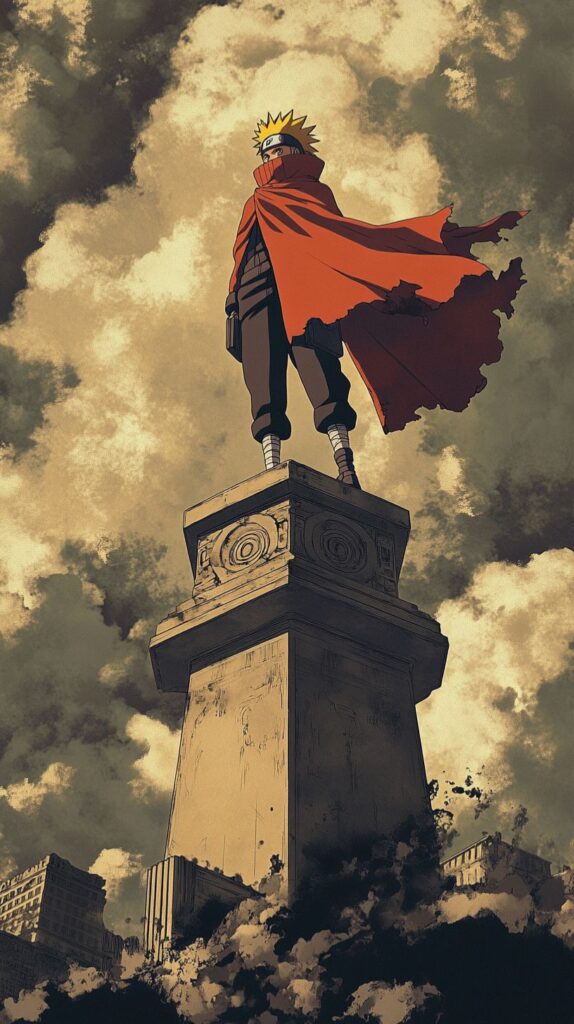 Naruto atop Hokage monument