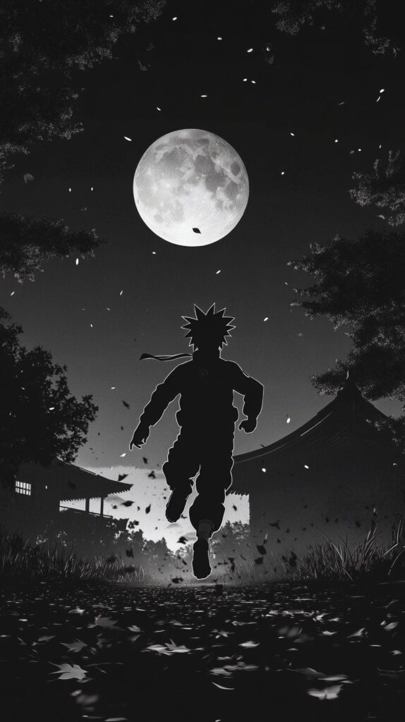 Naruto running at night