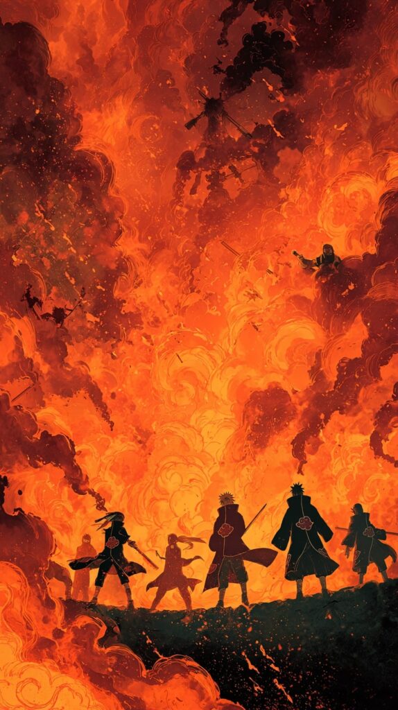 Akatsuki in battle with Naruto