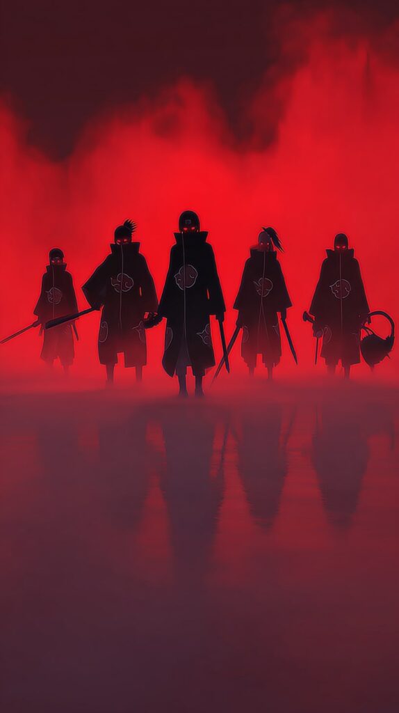 Akatsuki members with glowing eyes