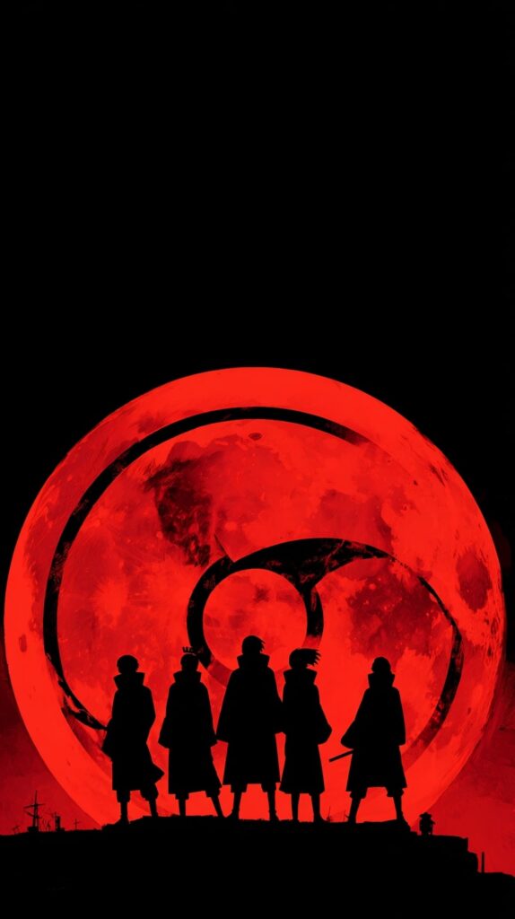 Akatsuki symbol with silhouettes