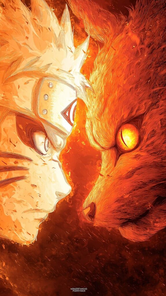 Kurama face with Naruto