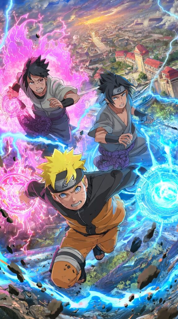 Naruto, Sasuke and Boruto in action