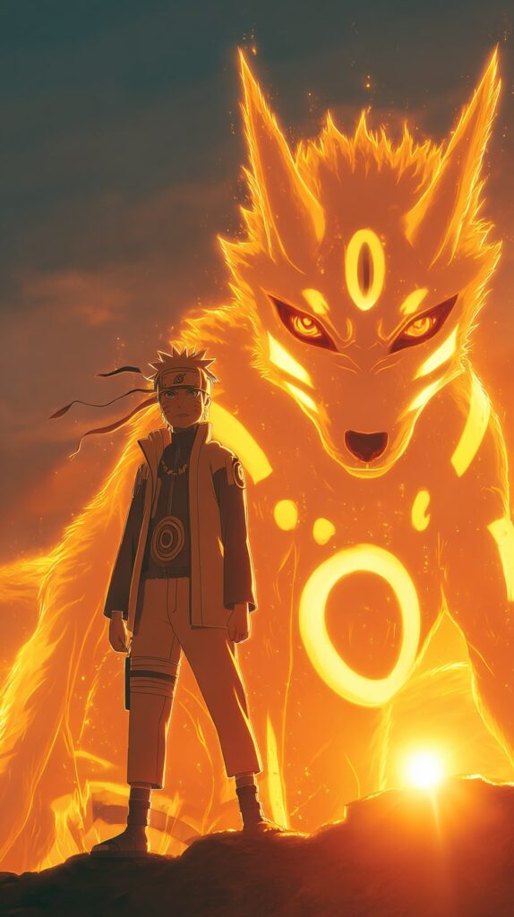 Naruto and Kurama power