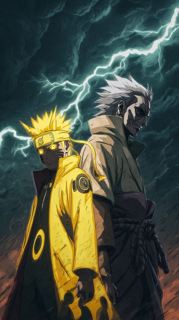 Naruto faces Orochimaru in Sage Mode
