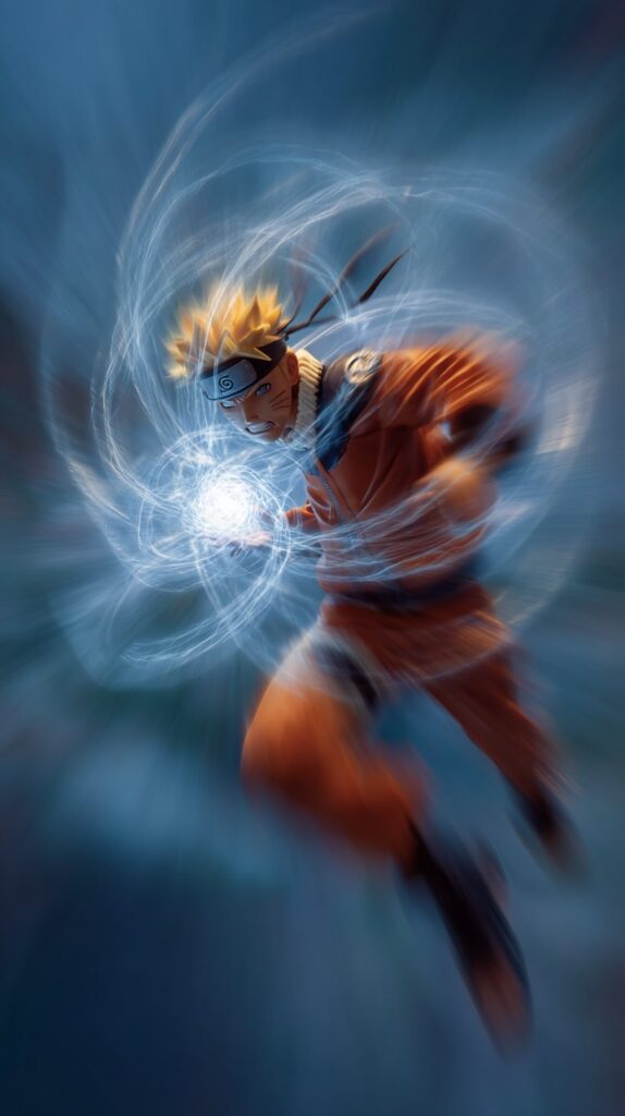 Naruto using Rasengan in motion