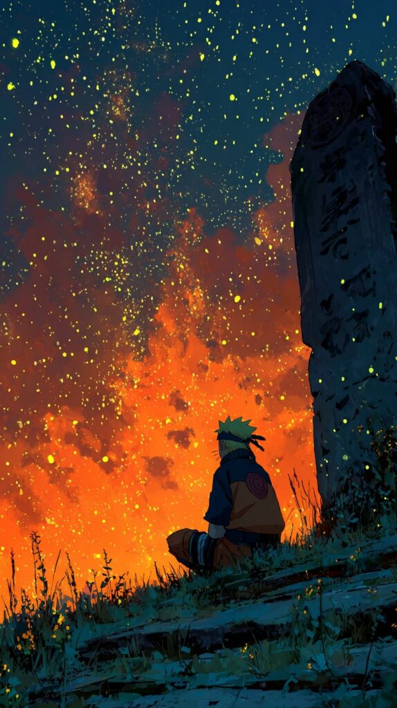 Naruto meditating night